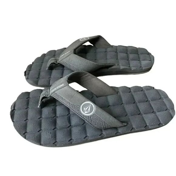 Volcom Victor Men's Recliner Sandal Flip Flops Slides Light Grey Comfort SZ 9 - Picture 1 of 9